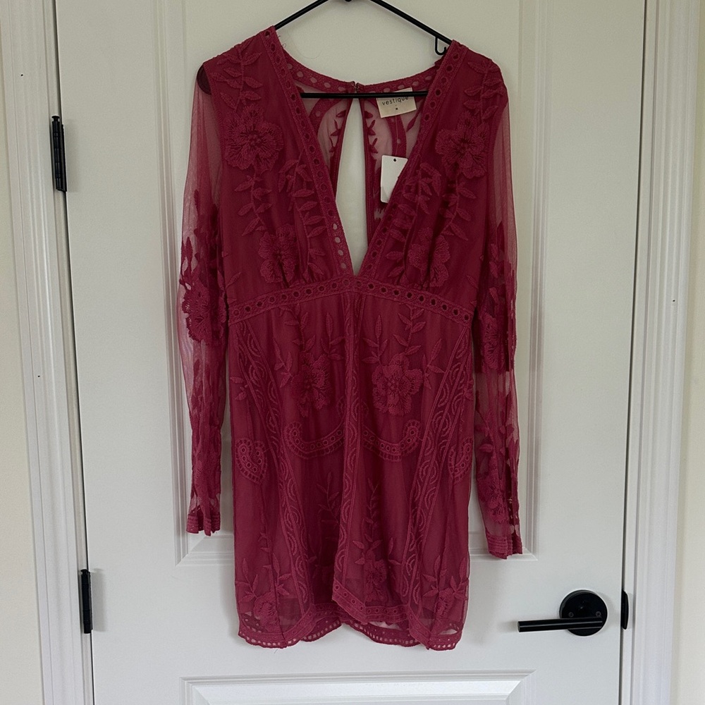 Vestique Lace Overlay Dress